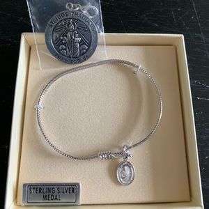 St. Jude sterling silver bracelet and charm